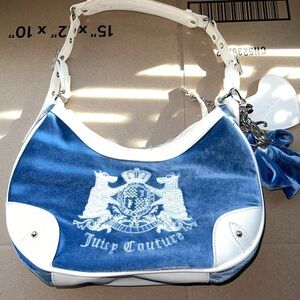 Juicy Couture Royal Blue and White Shoulder Bag